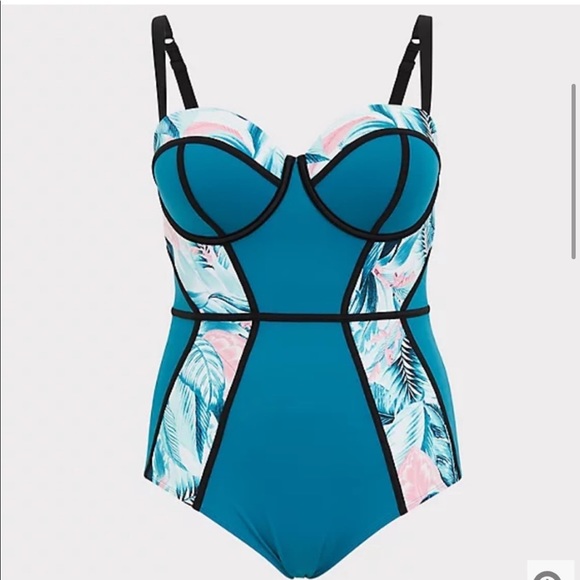 🌴NWT Torrid Palm Print One-Piece Swimsuit 5X🌴 - Picture 5 of 7